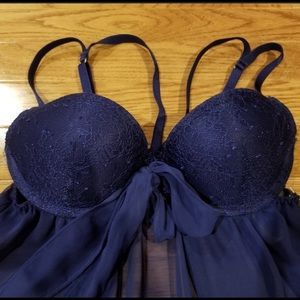 VS 34B navy blue lingerie bra teddy